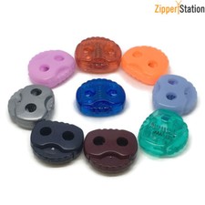 Double Hole Dual Cord Stoppers - Lock Toggle Stop End - Metal Spring (5811)