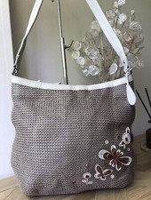 Tula (by Radley) straw woven summer handbag hobo bag Floral detail