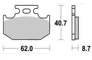 Set rear brake - rear, pads