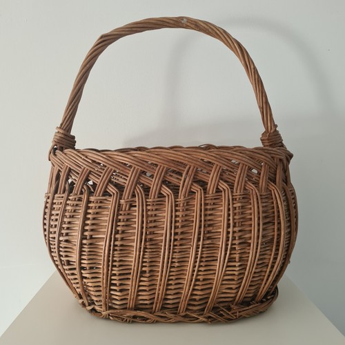 Vintage wicker oval shopping - wicker,