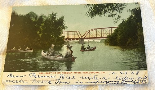 1908 boating russian river - on,