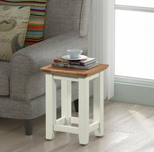 Clifton Oak Painted Off White Small Occasional Table Solid Wooden Small Sofa End