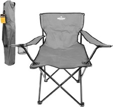 Grey Camping Chair with Cup