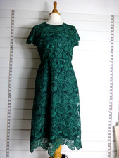 Cath Kidston Floral Green Multi Lace Dress UK Size 10 S Small (New with Tag)