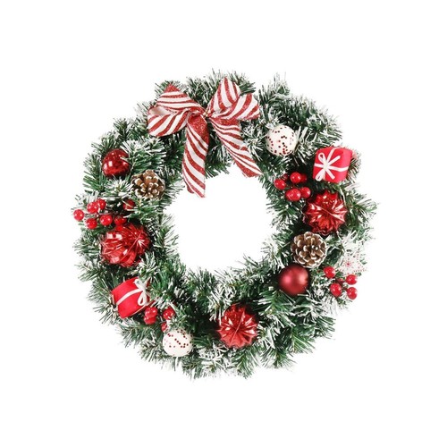 Frosted christmas wreath with - wreath,
