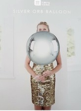 Spectacular Talking Tables Silver Giant Orb Balloon 38cm
