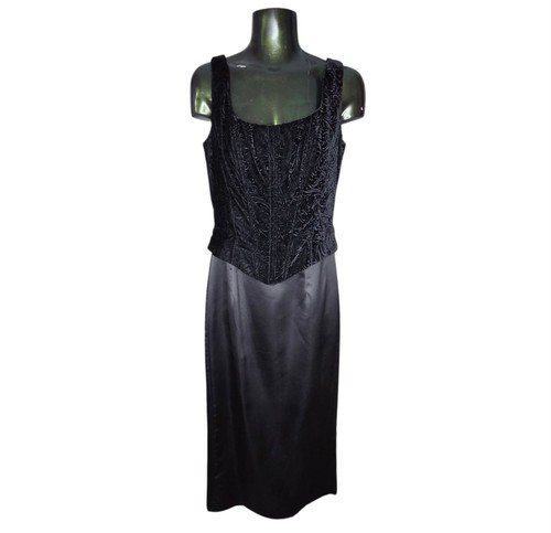 Vintage black velvet - velvet, corset