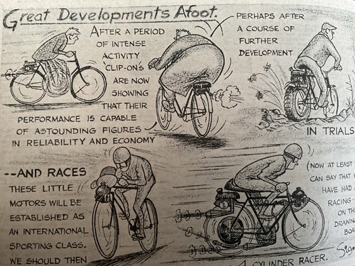 Cyclemotor cartoon 1953 - cartoon,