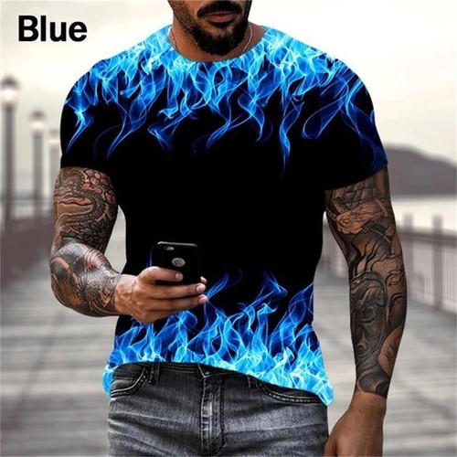 Flame print shirt unisex - flame,