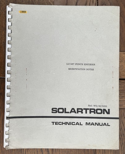 Solartron lu1467 punch encoder - punch,