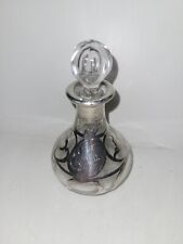 silver overlay glass perfume