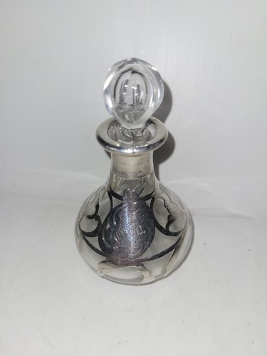 Silver overlay glass - silver, perfume