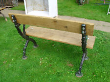 Victorian bench cat iron and oak with arms