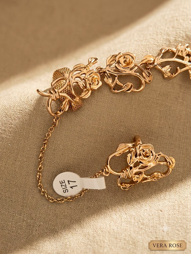 Gold tone floral - gold,