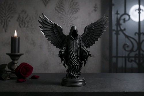 Winged grim reaper figurine - grim,