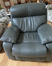 Black leather massage recliner - massage,