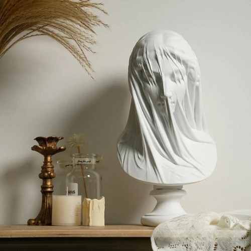 Veiled lady bust - bust, statue