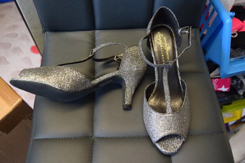 Black glitter lame - tappers, &