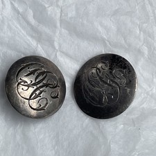 Two Antique hallmarked silver buttons 17mm 