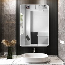 40x60cm Bathroom Bevelled Mirror Plain Rectangle Modern Wall Mounted Frameless