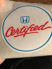Honda Certified Sticker OEM