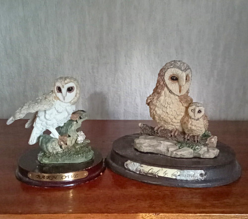 Owl pair ornament figurines - ornament,
