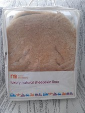 MOTHERCARE LUXURY NATURAL 100%  SHEEPSKIN LINER FOR PUSHCHAIR/ PRAM  / CREAM 
