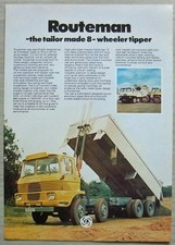 LEYLAND ROUTEMAN 8 WHEELER TIPPER Commercial Vehicle Sales Leaflet c1976 #1538