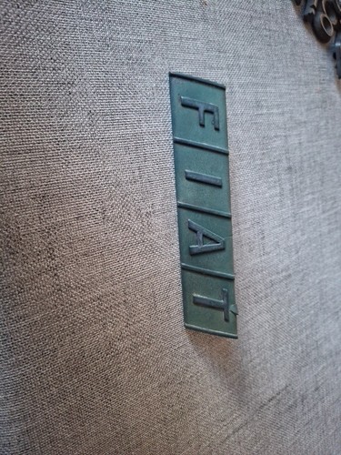 Vintage fiat badge blue - badge, in