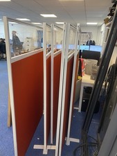 Office Dividers /desk Dividers Red With Clear Top Panel