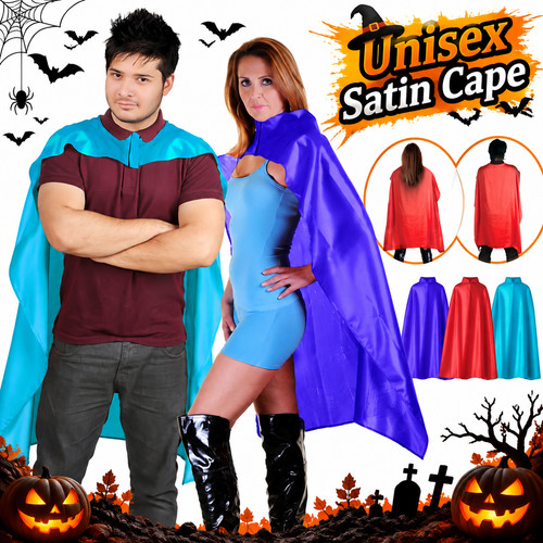 Unisex satin cape halloween - satin,