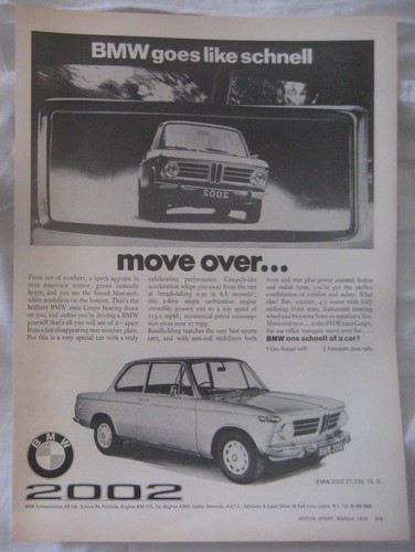 1970 bmw 2002 original - 1970, advert