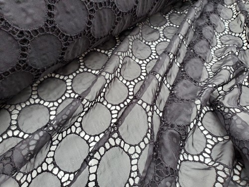 Italian chiffon silk lace - on,