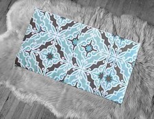 SALE IKEA Bankkamrat, Hemmahos, Stuva Bench Pad Cover Blue Brown Moroccan Print