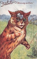Louis Wain  Tabby  CAT with Diabolo.   Pub. Raphael Tuck- REDUCED