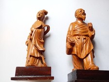 Two Chinese wooden figures