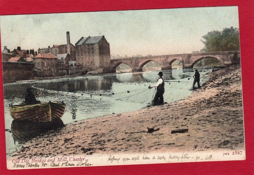 Old dee bridge mill fishing - old,