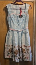 BNWT Hell Bunny Christmas Dress, Gingerbread, Sweetheart, Size M (12)