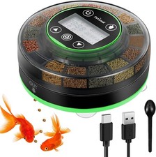 Automatic Fish Feeder for Aquarium - Auto Food Dispenser with Timer - Rechargea
