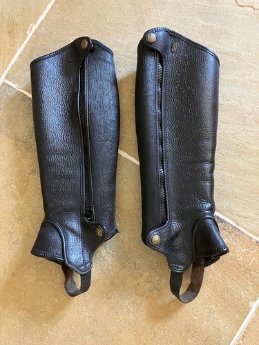 Leather half chaps black - chaps,, tred