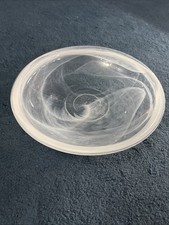 Clear and White Swirl Glass