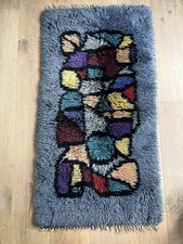 Vintage Swedish Rya Rug, RARE, Multi Coloured