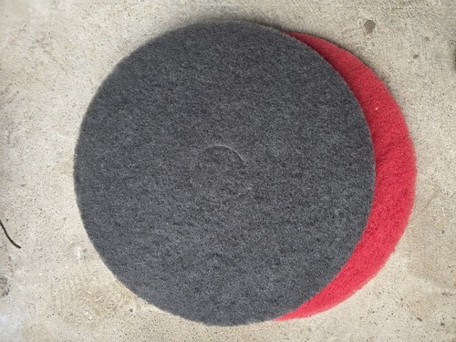 Red grey pads floor scrubber - grey,