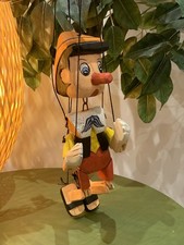Vintage 1970s Wooden Pinocchio