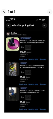 Various etx 125 accessories - etx,