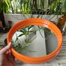 Vintage Orange Round Mirror