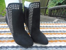 Next black diamonte studded ankle boots new in box, 36/3.5