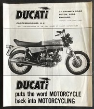 DUCATI MOTORCYCLES Sales Brochure c1976 Concessionaires UK Range