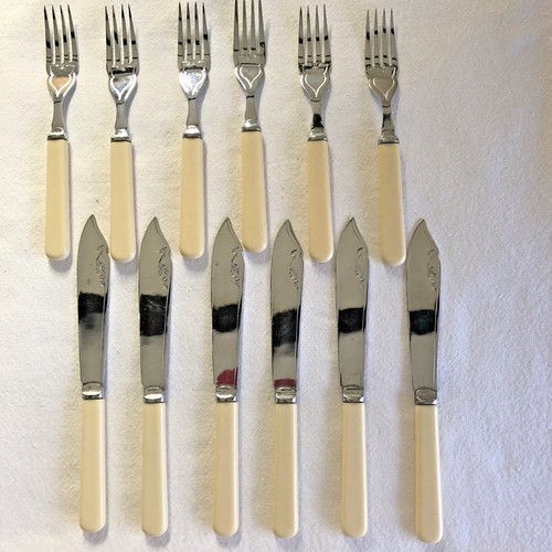 Vintage set fish knives and - set,