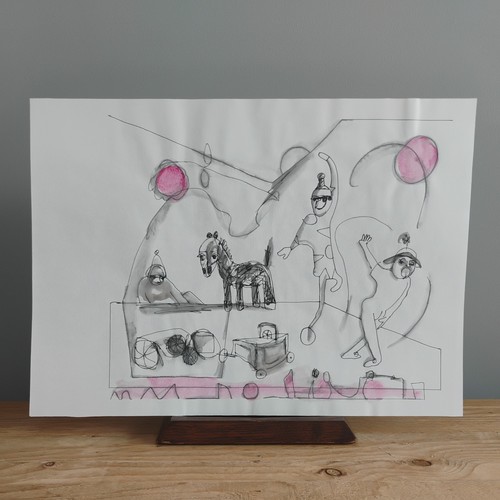 Ink watercolour drawing - watercolour, fk